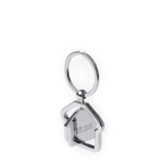 Porte-clés métallique rotatif en forme de maison avec zone de marquage vue principale