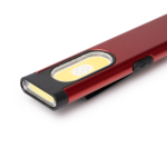 Lampe torche double ultra-plate avec aimant et clip, 3 intensités couleur rouge vue détaillée 1