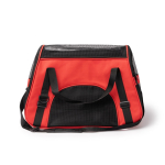 Sac à dos en RPET pour animaux avec grille et base renforcée couleur rouge deuxième vue