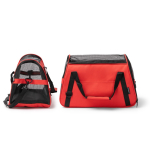 Sac à dos en RPET pour animaux avec grille et base renforcée couleur rouge vue détaillée 3
