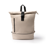 Sac à dos roll-top, grand compartiment et bande réfléchissante PC 15” couleur beige deuxième vue