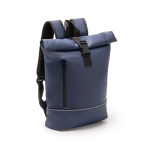 Sac à dos roll-top, grand compartiment et bande réfléchissante PC 15” couleur bleu marine première vue d'usage