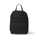 Sac à dos pliable en polyester et coton avec double fermeture éclair couleur noir deuxième vue