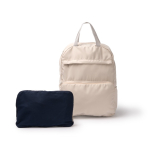 Sac à dos pliable en polyester et coton avec double fermeture éclair couleur beige vue détaillée 1