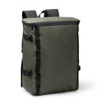 Sac à dos en similicuir pour PC portable avec fermeture éclair 16” couleur vert foncé première vue d'usage