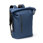 Sac à dos en plastique recyclé, déperlant, pour ordinateur 15” couleur bleu marine première vue d'usage