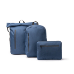 Sac à dos en plastique recyclé, déperlant, pour ordinateur 15” couleur bleu marine vue détaillée 4