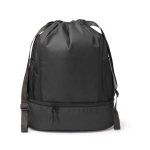 Sac à dos à cordons réglable en polyester 600D avec poche à chaussures couleur noir deuxième vue