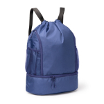 Sac à dos à cordons réglable en polyester 600D avec poche à chaussures couleur bleu roi première vue d'usage