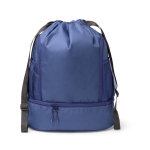 Sac à dos à cordons réglable en polyester 600D avec poche à chaussures couleur bleu marine deuxième vue