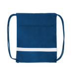 Sac à dos écologique à cordons réglables avec poche zippée couleur bleu roi deuxième vue