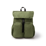 Sac à dos en nylon avec grand compartiment et fermeture cordon PC 15” couleur vert foncé deuxième vue