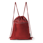 Sac à dos cordons réglables avec poche et bande réfléchissante couleur rouge deuxième vue