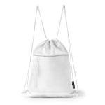 Sac à dos cordons réglables avec poche et bande réfléchissante couleur blanc deuxième vue