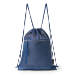 Sac à dos cordons réglables avec poche et bande réfléchissante couleur bleu roi deuxième vue