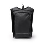 Sac à dos en RPET avec bande réfléchissante et double fermeture éclair couleur noir deuxième vue