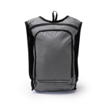 Sac à dos en RPET avec bande réfléchissante et double fermeture éclair couleur gris deuxième vue