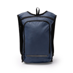 Sac à dos en RPET avec bande réfléchissante et double fermeture éclair couleur bleu marine deuxième vue