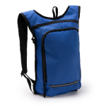 Sac à dos en RPET avec bande réfléchissante et double fermeture éclair couleur bleu marine première vue d'usage