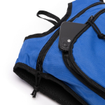 Sac à dos en RPET avec bande réfléchissante et double fermeture éclair couleur bleu marine vue détaillée 1
