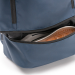 Sac à dos en similicuir avec poches antivol et à chaussures 9” couleur bleu marine vue détaillée 3