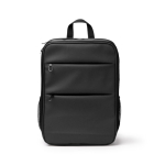 Sac à dos en cuir synthétique pour PC avec double compartiment 15” couleur noir deuxième vue