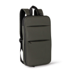 Sac à dos en cuir synthétique pour PC avec double compartiment 15” couleur vert foncé première vue d'usage