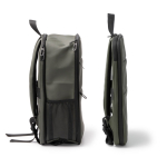 Sac à dos en cuir synthétique pour PC avec double compartiment 15” couleur vert foncé troisième vue