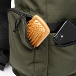 Sac à dos écologique avec ouverture supérieure et poche frontale 12” couleur vert foncé vue détaillée 1