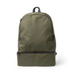 Sac à dos écologique avec poche à chaussures rigide et poche avant couleur vert foncé deuxième vue