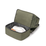 Sac à dos écologique avec poche à chaussures rigide et poche avant couleur vert foncé vue détaillée 2