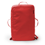 Sac à dos convertible de voyage en similicuir et polyester couleur rouge deuxième vue