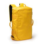 Sac à dos convertible de voyage en similicuir et polyester couleur rouge première vue d'usage