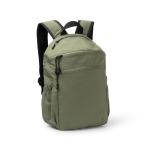 Sac à dos en nylon avec poches latérales pour bouteilles 10” couleur vert foncé première vue d'usage