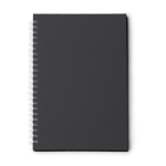 Bloc-notes A5 à anneaux en plastique recyclé avec pages quadrillées couleur noir deuxième vue