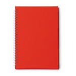 Bloc-notes A5 à anneaux en plastique recyclé avec pages quadrillées couleur rouge deuxième vue
