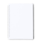 Bloc-notes A5 à anneaux en plastique recyclé avec pages quadrillées couleur blanc deuxième vue