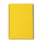 Bloc-notes A5 à anneaux en plastique recyclé avec pages quadrillées couleur jaune deuxième vue