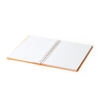Bloc-notes A5 à anneaux en plastique recyclé avec pages quadrillées couleur jaune vue détaillée 2