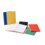 Bloc-notes A5 à anneaux en plastique recyclé avec pages quadrillées couleur jaune vue détaillée 3