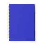 Bloc-notes A5 à anneaux en plastique recyclé avec pages quadrillées couleur bleu roi deuxième vue