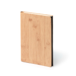 Bloc-notes A5 à pages blanches, support téléphone et tapis de souris couleur naturel première vue d'usage