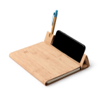 Bloc-notes A5 à pages blanches, support téléphone et tapis de souris couleur naturel vue détaillée 1