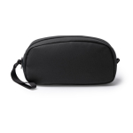 Trousse de toilette en similicuir à double compartiment avec zip couleur noir deuxième vue