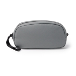 Trousse de toilette en similicuir à double compartiment avec zip couleur gris deuxième vue