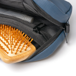 Trousse de toilette en similicuir à double compartiment avec zip couleur bleu marine vue détaillée 1