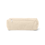 Trousse de toilette en coton recyclé avec poche extérieure 300 g/m² couleur naturel deuxième vue