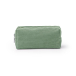 Trousse en velours côtelé avec fermeture éclair et doublure intérieure couleur vert pastel deuxième vue