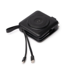 Batterie externe 3 en 1 à charge rapide sans fil 15 W 10 000 mAh couleur noir vue détaillée 2