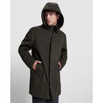 Parka unisexe 3/4 avec capuche amovible et zip Roly Direct Dome couleur noir vue détaillée 3